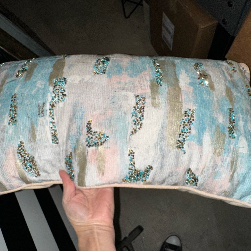 Artistic Accents Elegant Beaded Accent Decorative Pillow - Picture 3 of 9